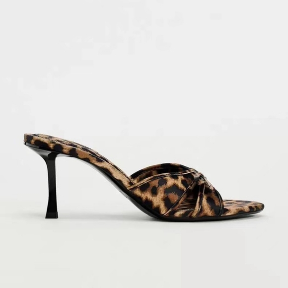 Bow Leopard Kitten Heel Sandals - Picture 4 of 6